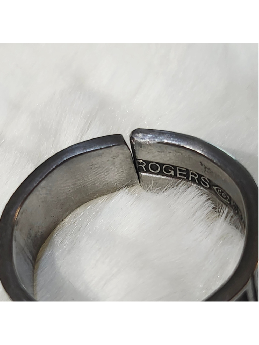 Rose Ring size 13 silverwear spoon ring - Picture 3 of 4
